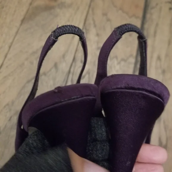 Bebe Zahara Purple Satin Heels Size 7 - Picture 10 of 15
